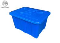 Scatole di stoccaggio di plastica blu accatastabili di C614l con i coperchi/coperture 670 * 490 * 390 millimetri