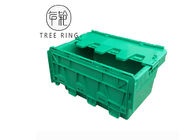 Scatole di stoccaggio di plastica verdi riciclate con i coperchi provvisti di cardini, contenitori allegato 500 x 330 x 236mm dei coperchi