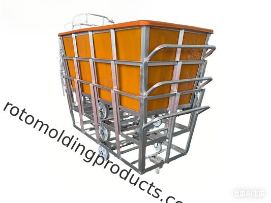 1300L Carrello Ergonomico Rotomolded in Polietilene - Carrello Tessuto Heavy-Duty con Base in Acciaio Zincato